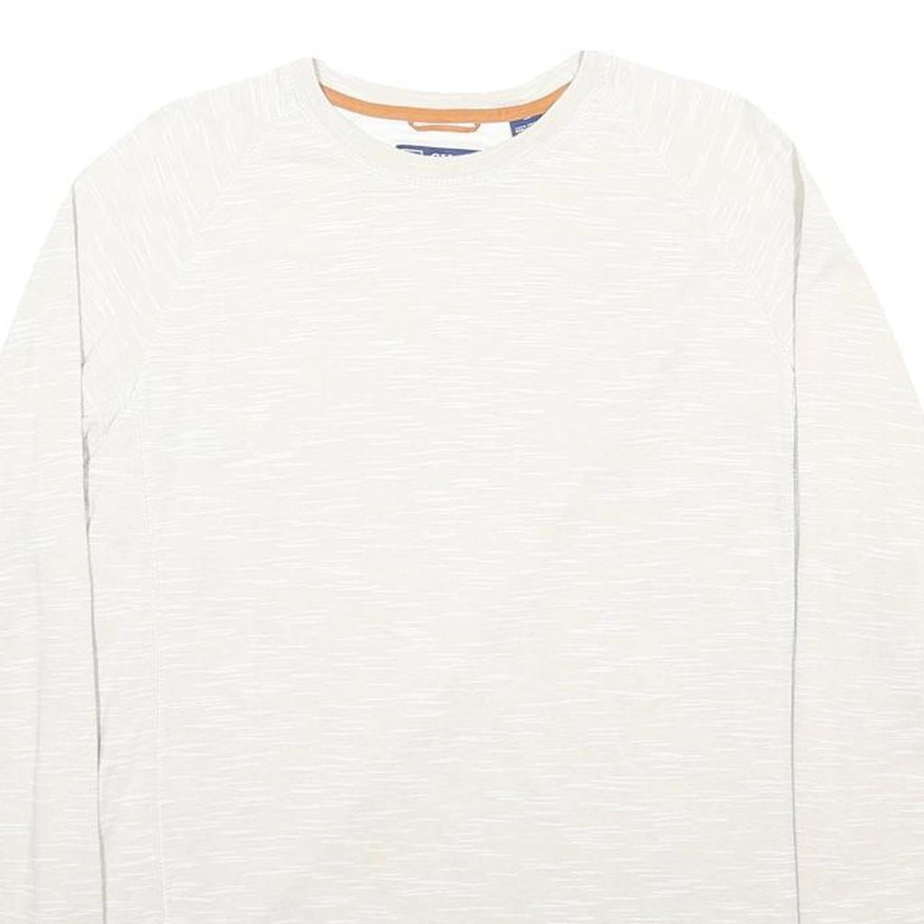 CHAPS Mens White Crew Neck Sweatshirt M Casual Cotton Blend Pullover
