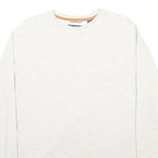 CHAPS Mens White Crew Neck Sweatshirt M Casual Cotton Blend Pullover