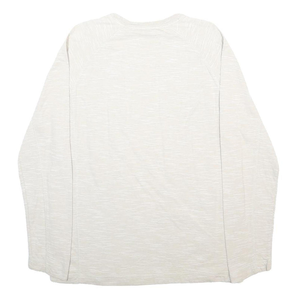 CHAPS Mens White Crew Neck Sweatshirt M Casual Cotton Blend Pullover
