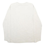 CHAPS Mens White Crew Neck Sweatshirt M Casual Cotton Blend Pullover