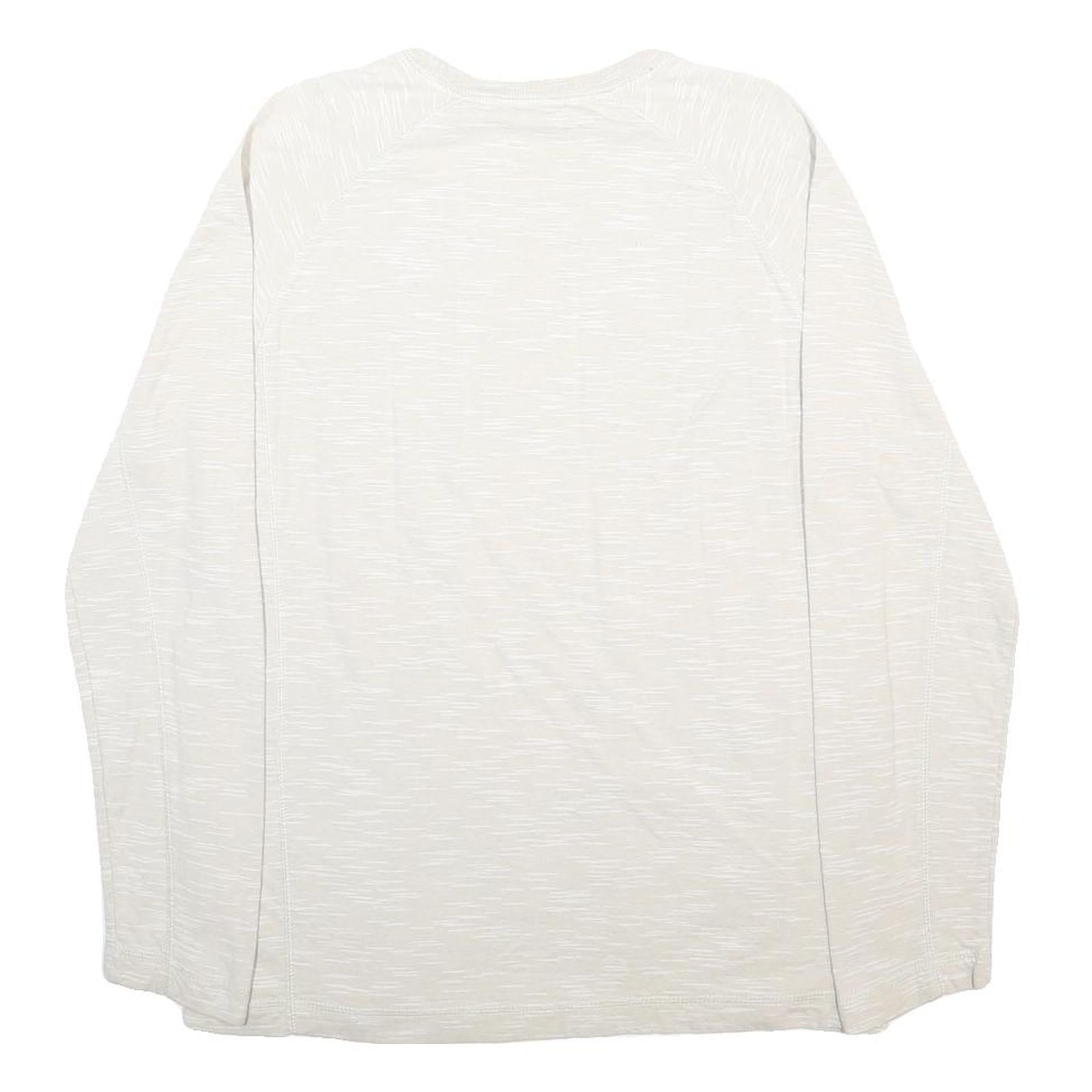 CHAPS Mens White Crew Neck Sweatshirt M Casual Cotton Blend Pullover