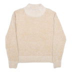 FALLS CREEK Womens Beige Plain Pullover Jumper Crew Neck Basic Knit M