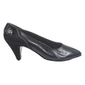 CHEZ ARMANDO Womens Black Leather Pointed Court Shoes UK 7 Classic Elegant