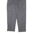 C&A Womens Wool Grey Relaxed Tapered Trousers W27 L27 Classic Zip Closure