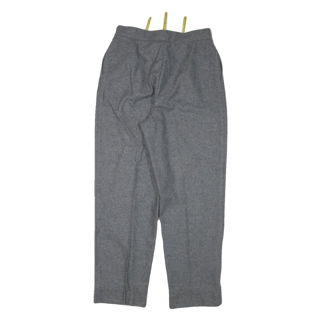 C&A Womens Wool Grey Relaxed Tapered Trousers W27 L27 Classic Zip Closure