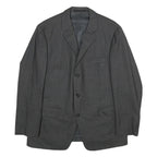 VISCOUNT Mens Grey Wool Classic Button Jacket L Woven Tailored Formal