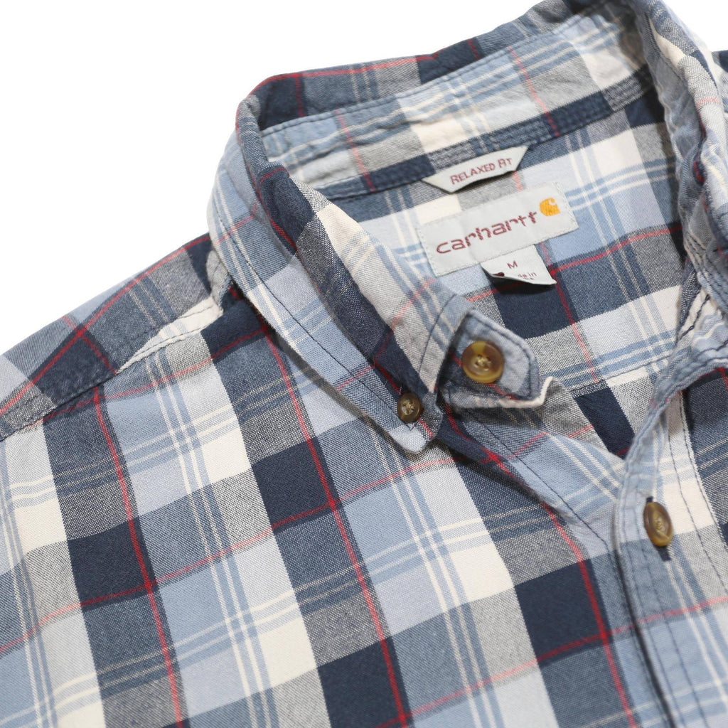 CARHARTT Mens Blue & White Check Shirt M Casual Cotton Long Sleeve Button Shirt