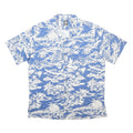 MOANA SHIRT CO. Mens Blue & White Hawaiian Shirt XL Beach Comfort Casual