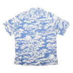 MOANA SHIRT CO. Mens Blue & White Hawaiian Shirt XL Beach Comfort Casual