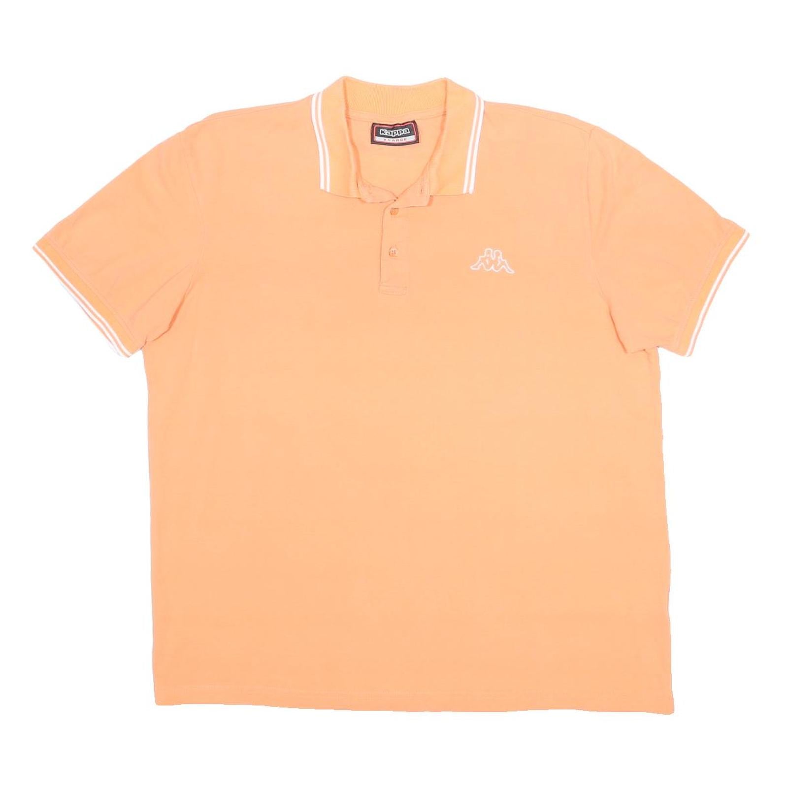 KAPPA Mens Orange Short Sleeve Plain XL Cotton Polo Shirt Classic Logo