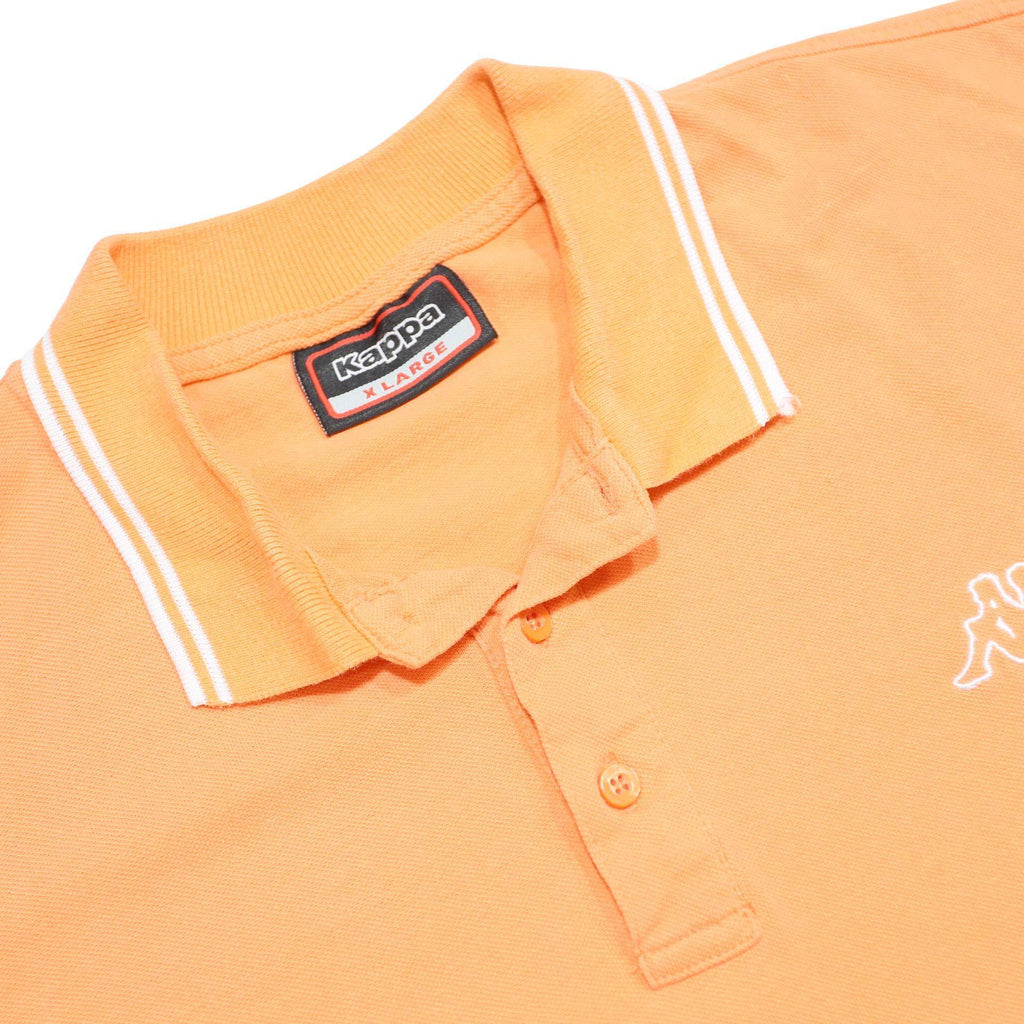 KAPPA Mens Orange Short Sleeve Plain XL Cotton Polo Shirt Classic Logo