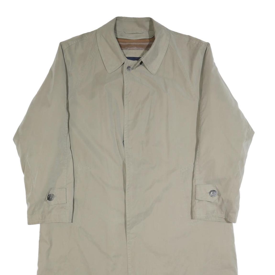 BUGATTI Mens Beige Cotton Blend Classic Button Jacket L Plain Stylish Formal