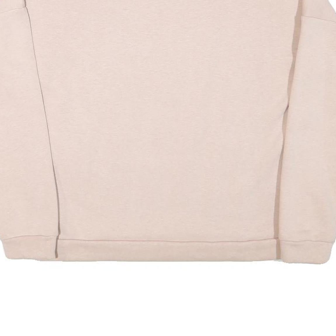 GUESS Womens Cream Sweatshirt Crew Neck S Embroidered Logo Casual Pullover