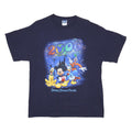DISNEY Mens Navy Blue Mickey Mouse T-Shirt L Short Sleeve Crew Neck Cartoon