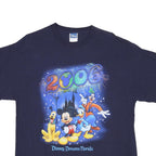 DISNEY Mens Navy Blue Mickey Mouse T-Shirt L Short Sleeve Crew Neck Cartoon