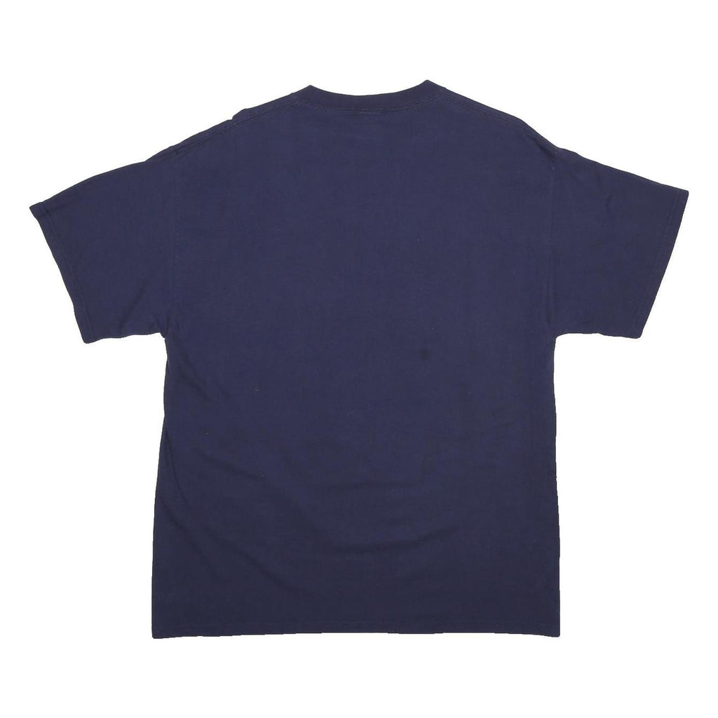 DISNEY Mens Navy Blue Mickey Mouse T-Shirt L Short Sleeve Crew Neck Cartoon