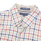 TOMMY HILFIGER Mens Beige & Red Checked Shirt XL Button Down Casual Cotton