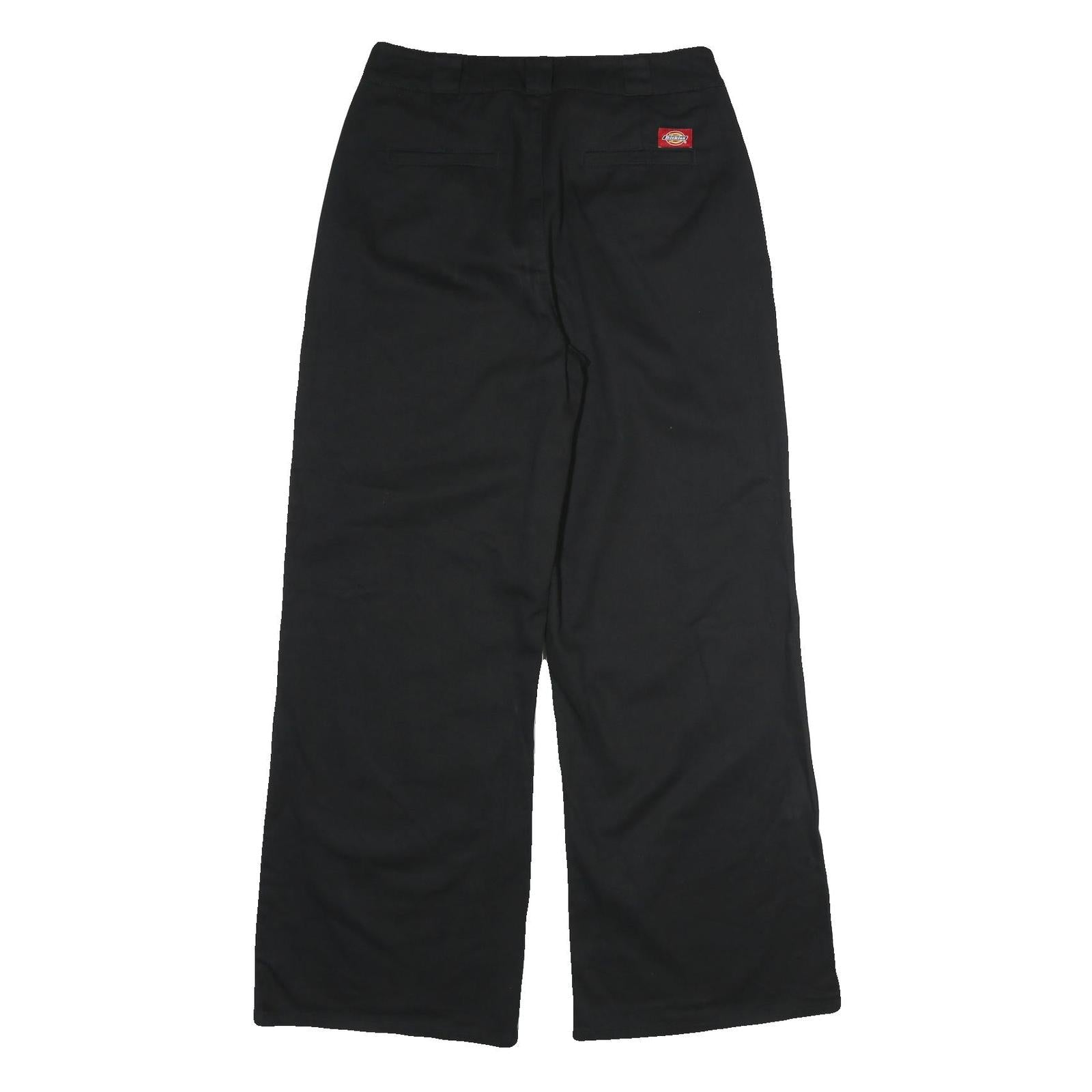 DICKIES Mens Cotton Black Regular Straight Trousers W30 L32 Workwear Zip Closure