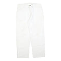 DICKIES Mens Relaxed White Cotton Blend Jeans W36 L30 Workwear Utility Zip