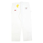 DICKIES Mens Relaxed White Cotton Blend Jeans W36 L30 Workwear Utility Zip