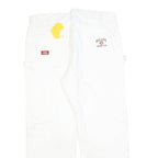 DICKIES Mens Relaxed White Cotton Blend Jeans W36 L30 Workwear Utility Zip