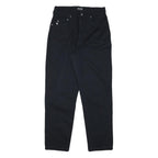 HIS Mens Cotton Blend Black Regular Fit Straight Leg Trousers W28 L28 Zip