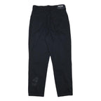 HIS Mens Cotton Blend Black Regular Fit Straight Leg Trousers W28 L28 Zip