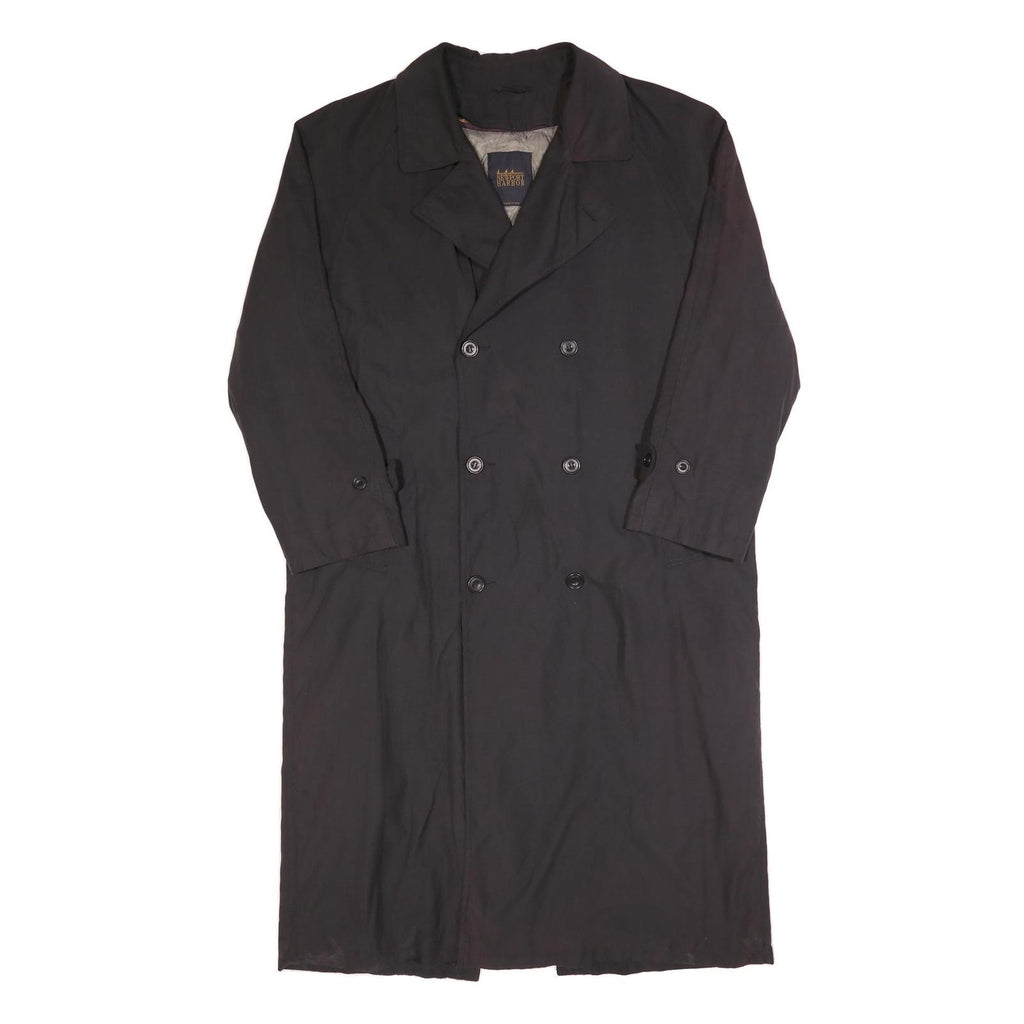 NEWPORT HARBOR Mens Black Classic Jacket L Polyester Button Plain Long Sleeve