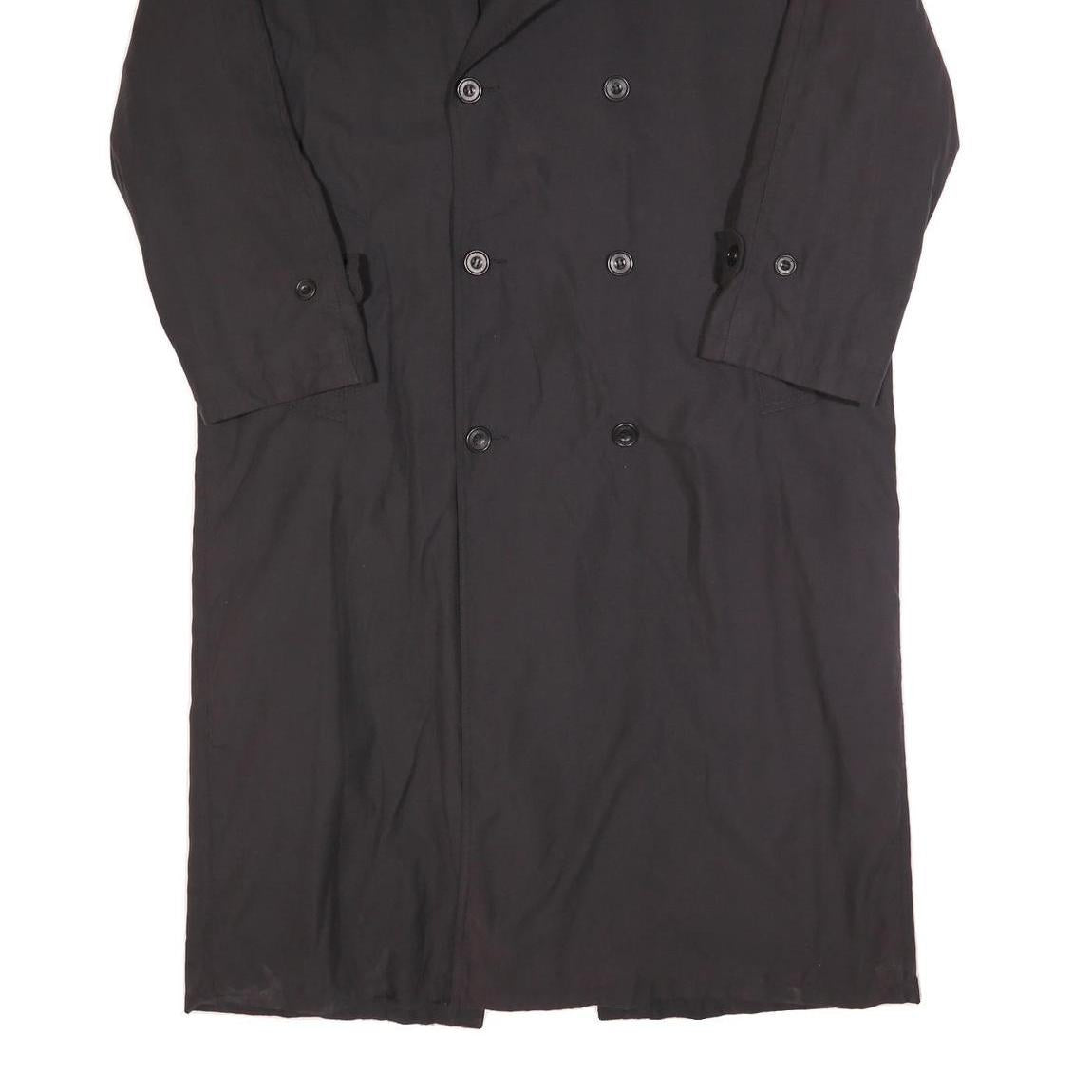 NEWPORT HARBOR Mens Black Classic Jacket L Polyester Button Plain Long Sleeve