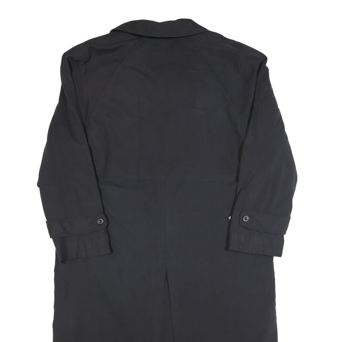 NEWPORT HARBOR Mens Black Classic Jacket L Polyester Button Plain Long Sleeve