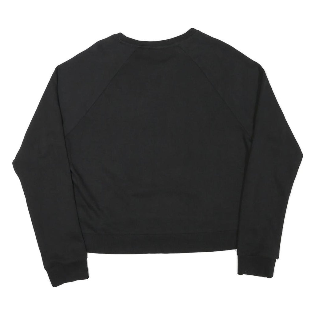 PUMA Womens Black Cotton Blend Crew Neck L Sweatshirt Logo Casual Pullover
