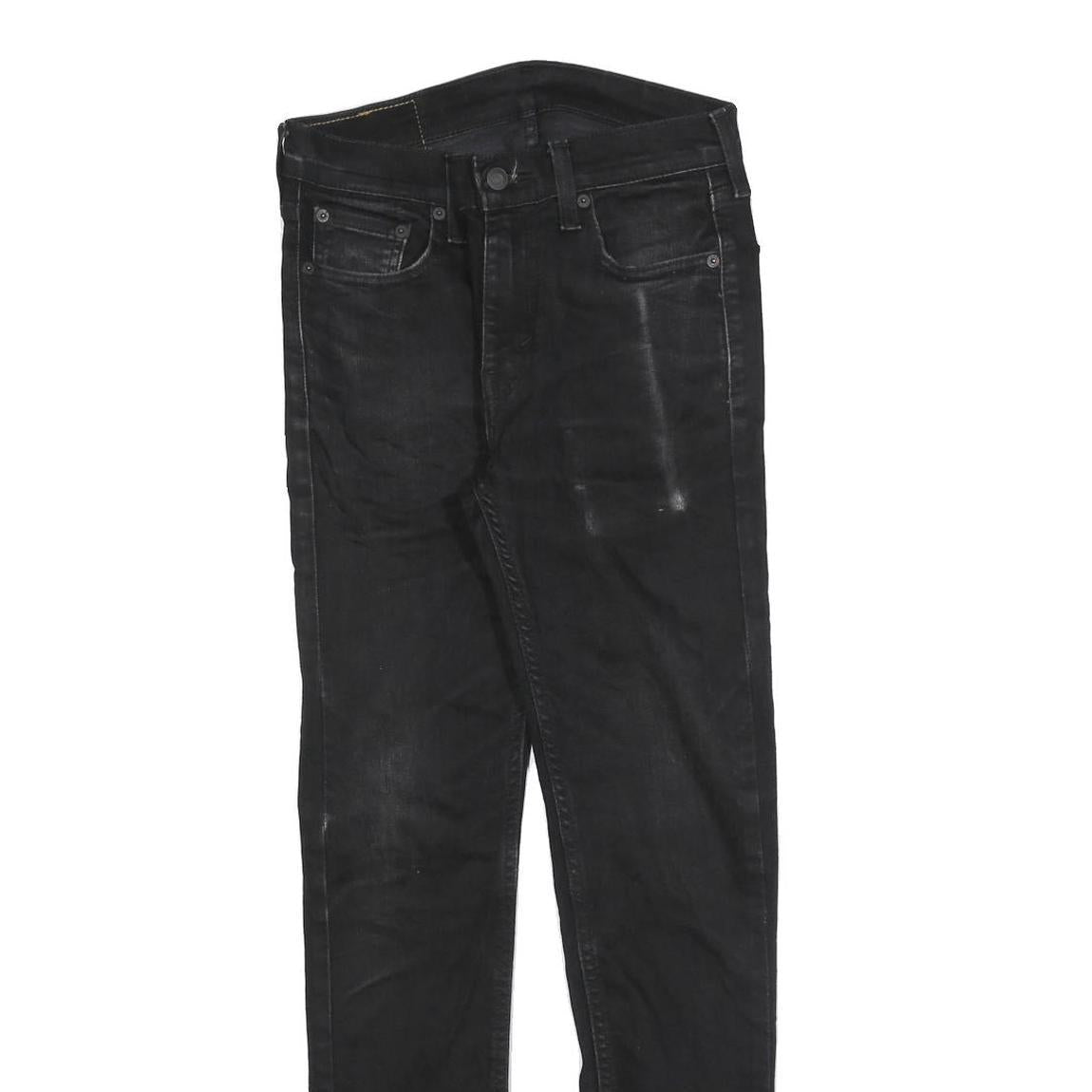 LEVI'S 519 Hi-Ball Mens Jeans Black Slim Skinny Denim W30 L28 Zip