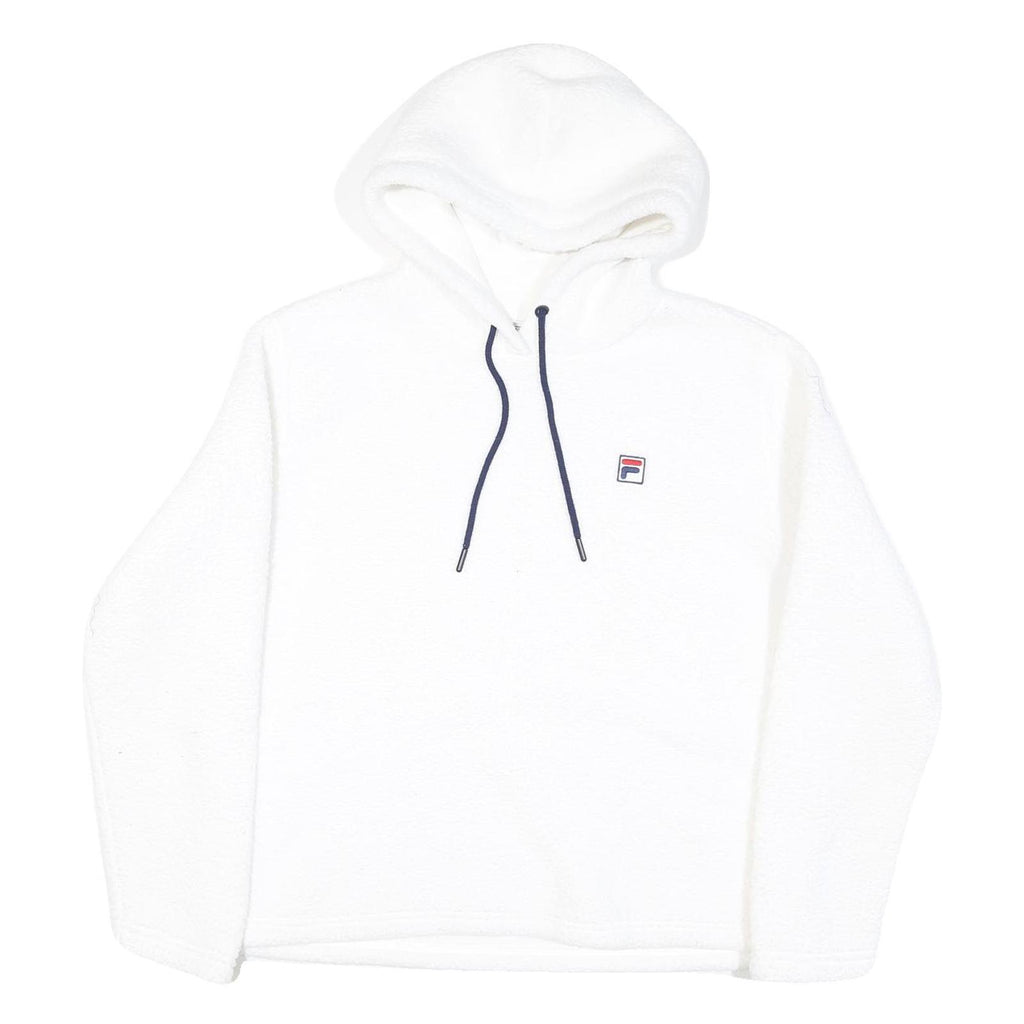 FILA Womens White Hoodie XL Polyester Blend Casual Wear Drawstring Hood
