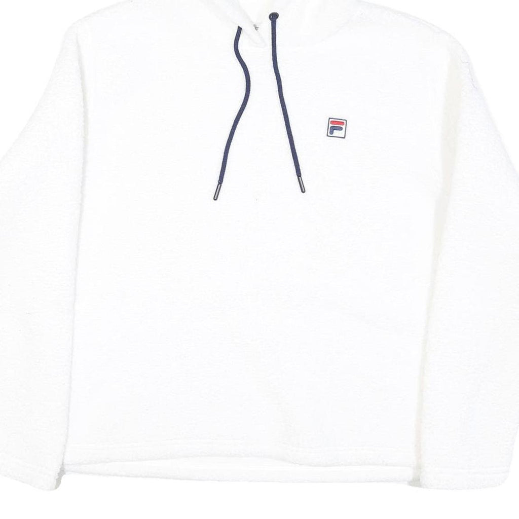 FILA Womens White Hoodie XL Polyester Blend Casual Wear Drawstring Hood