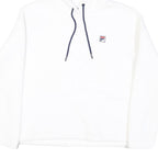 FILA Womens White Hoodie XL Polyester Blend Casual Wear Drawstring Hood