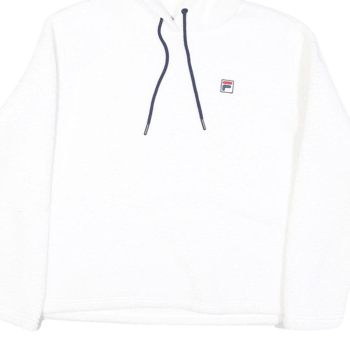 FILA Womens White Hoodie XL Polyester Blend Casual Wear Drawstring Hood