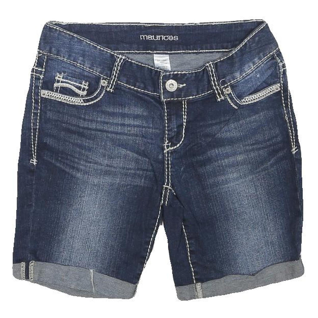 MAURICES Womens Shorts Blue Denim Casual M W28 Classic Cotton Blend