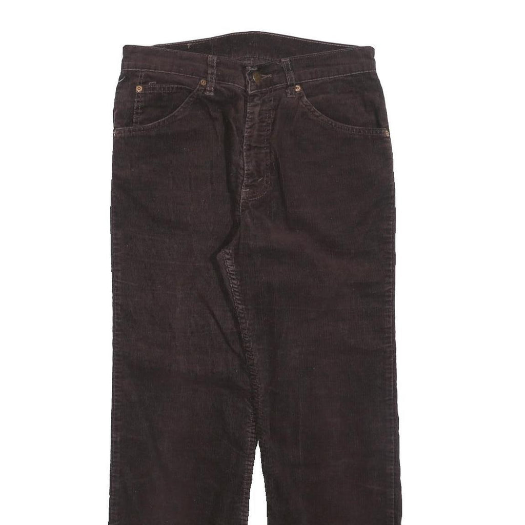 LEVI'S Mens Cotton Blend Brown Regular Straight Trousers W28 L27 Classic Zip