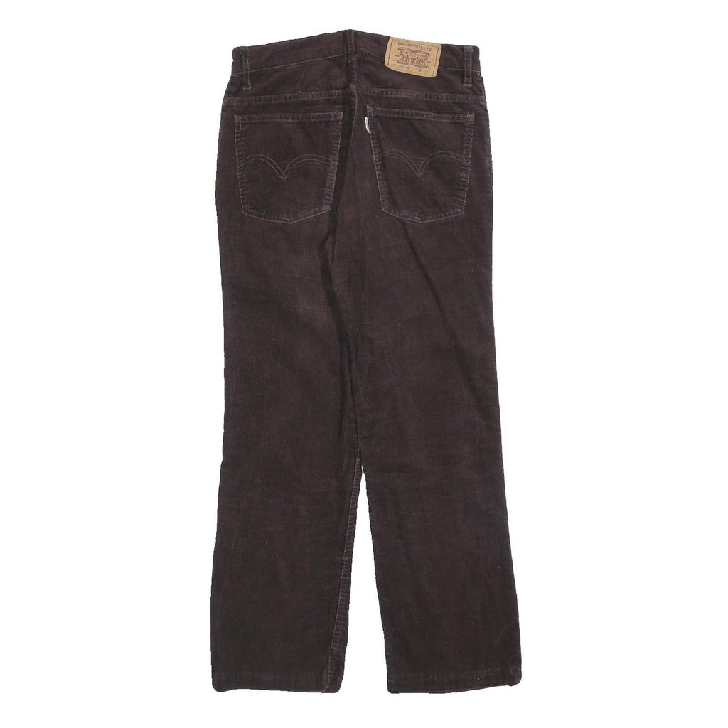 LEVI'S Mens Cotton Blend Brown Regular Straight Trousers W28 L27 Classic Zip