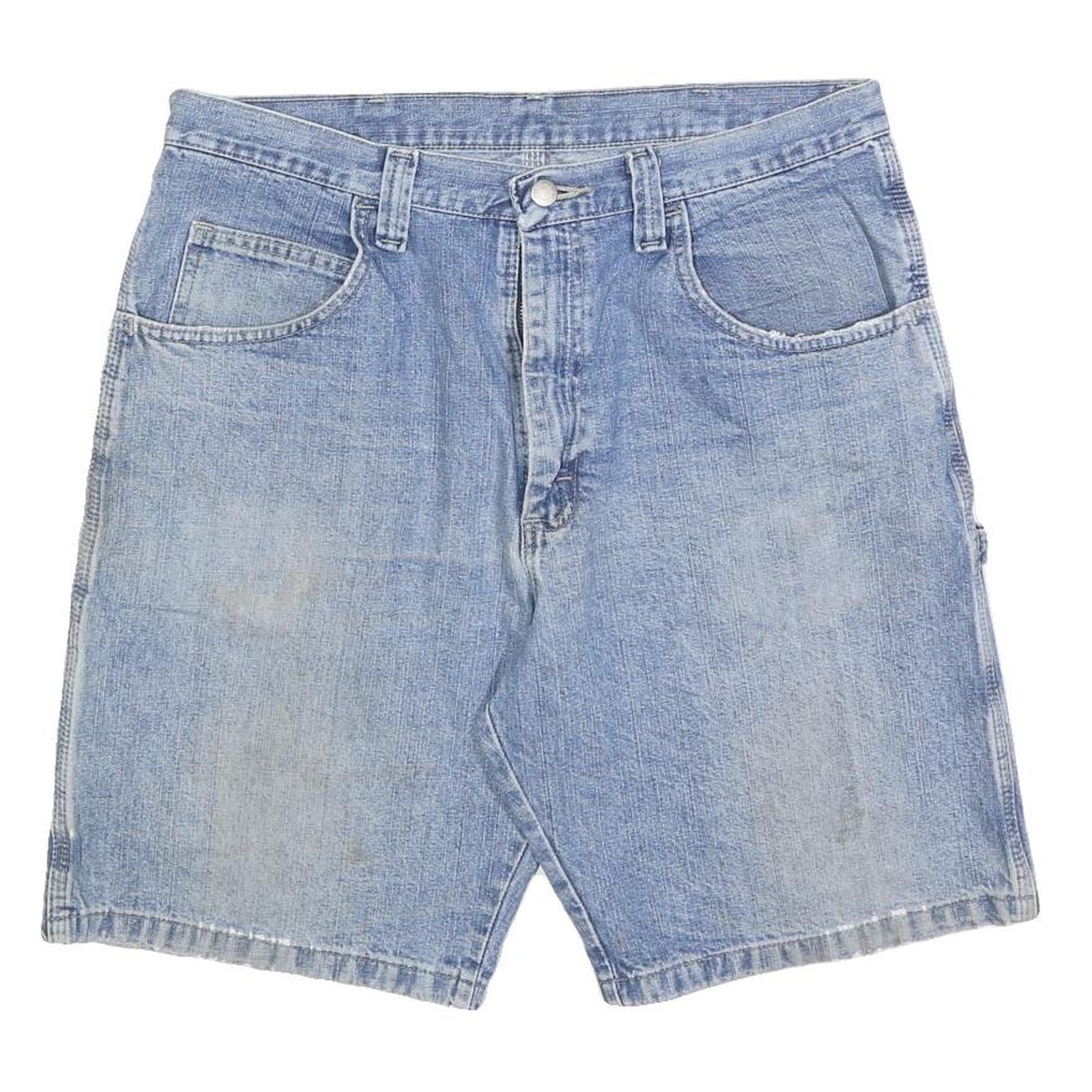 WRANGLER Mens Shorts Blue Denim Casual M W34 Workwear Cotton Blend