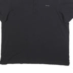 CALVIN KLEIN Mens Black Short Sleeve Plain L Cotton Blend Polo Shirt
