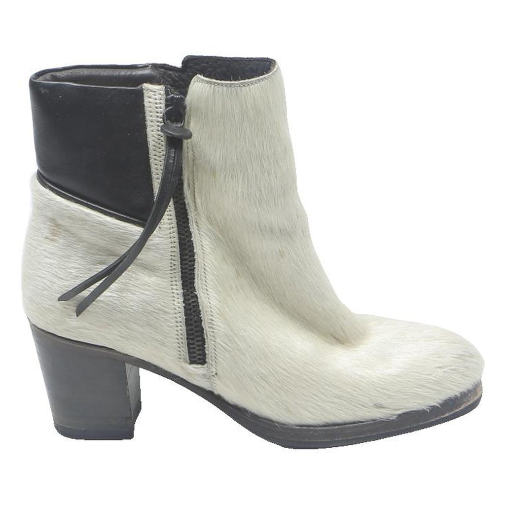 ATELIER & SAPATO Womens Ankle Boots White & Black Synthetic UK 4 Stylish