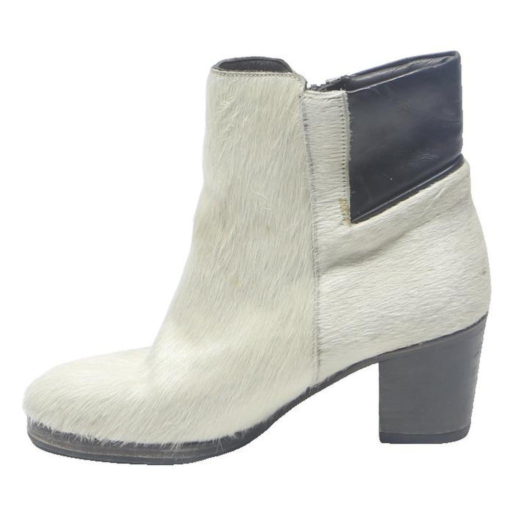 ATELIER & SAPATO Womens Ankle Boots White & Black Synthetic UK 4 Stylish