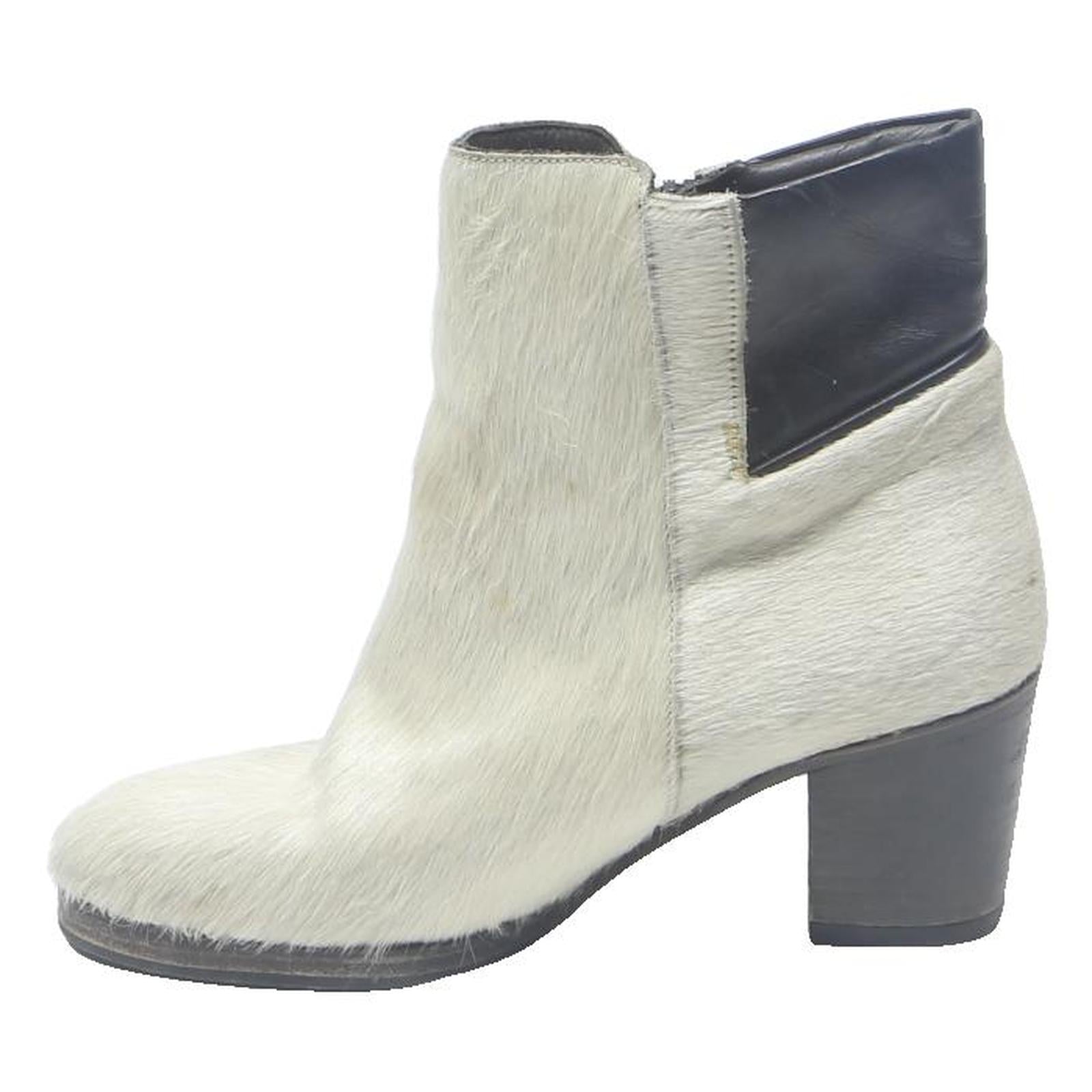 ATELIER & SAPATO Womens Ankle Boots White & Black Synthetic UK 4 Stylish
