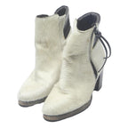 ATELIER & SAPATO Womens Ankle Boots White & Black Synthetic UK 4 Stylish
