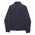 G-STAR Mens Navy Blue Jacket L Cotton Plain Zip Casual Urban Style