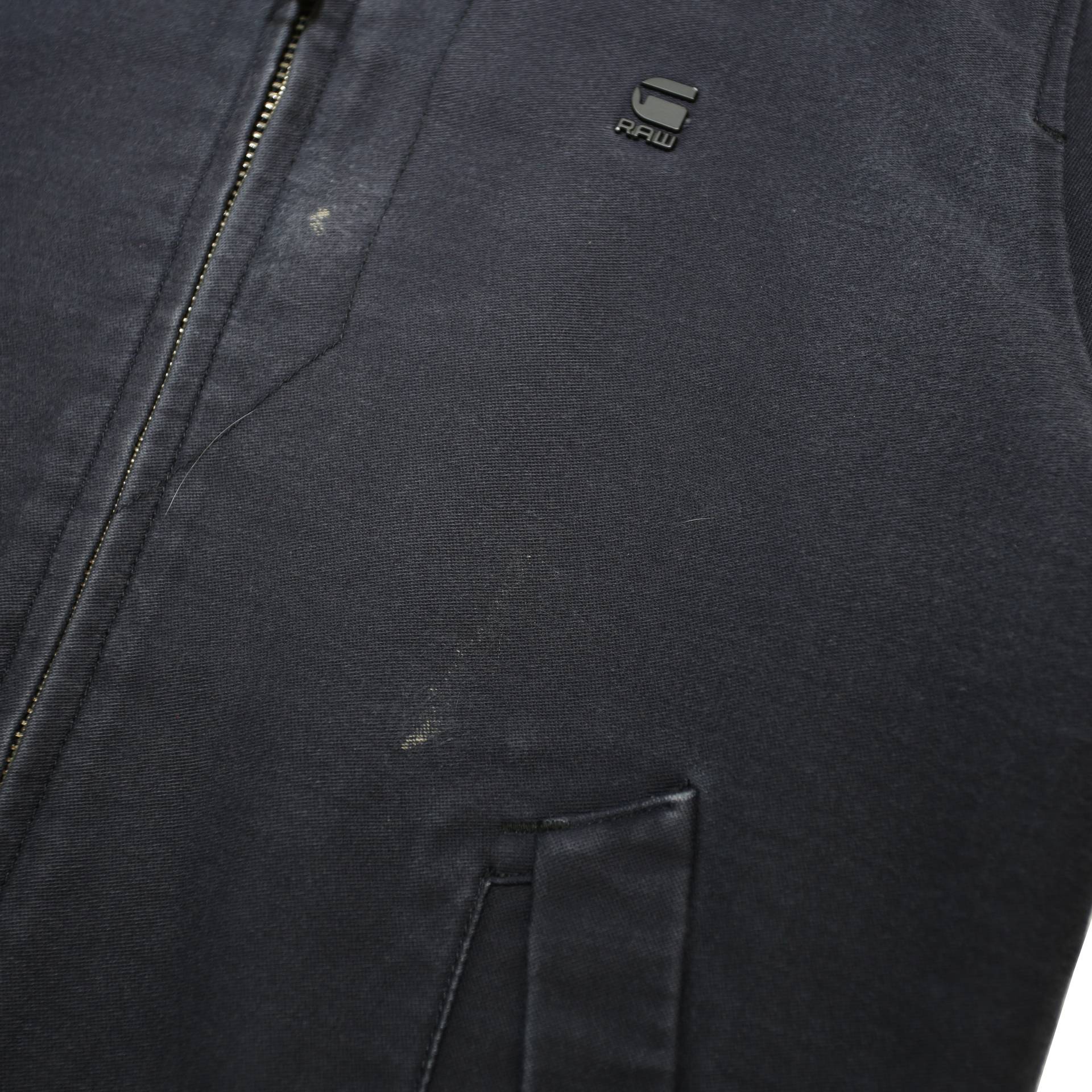 G-STAR Mens Navy Blue Jacket L Cotton Plain Zip Casual Urban Style