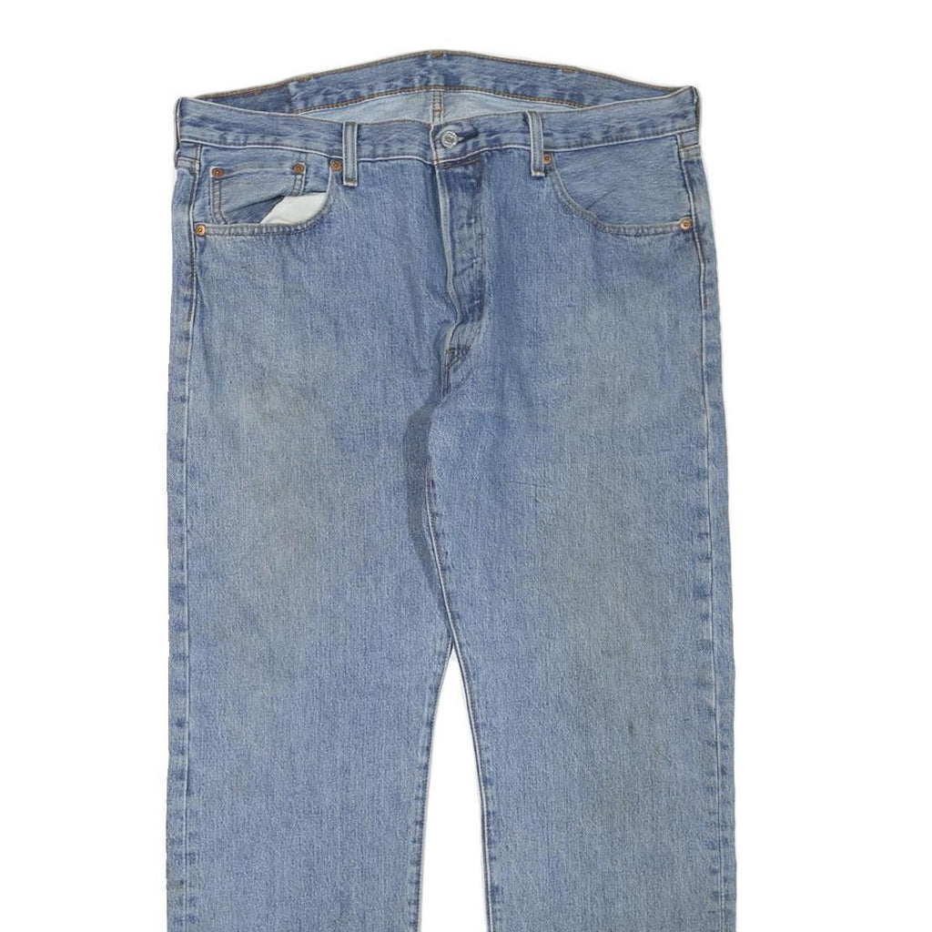 LEVI'S 501 Mens Jeans Blue Regular Straight Denim Medium W38 L30 Classic Button