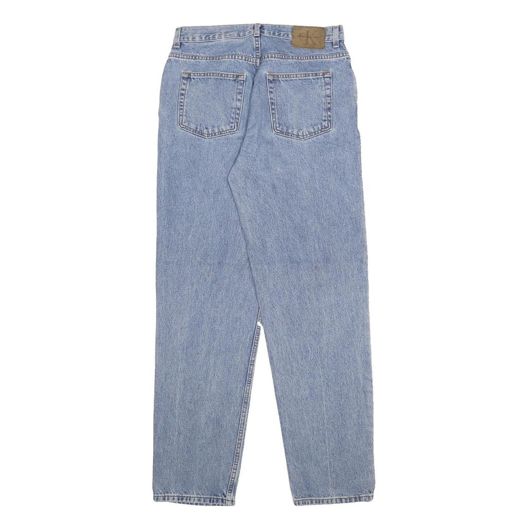 CALVIN KLEIN JEANS Mens Relaxed Blue Denim Light W34 L34 Zip Cotton Jeans