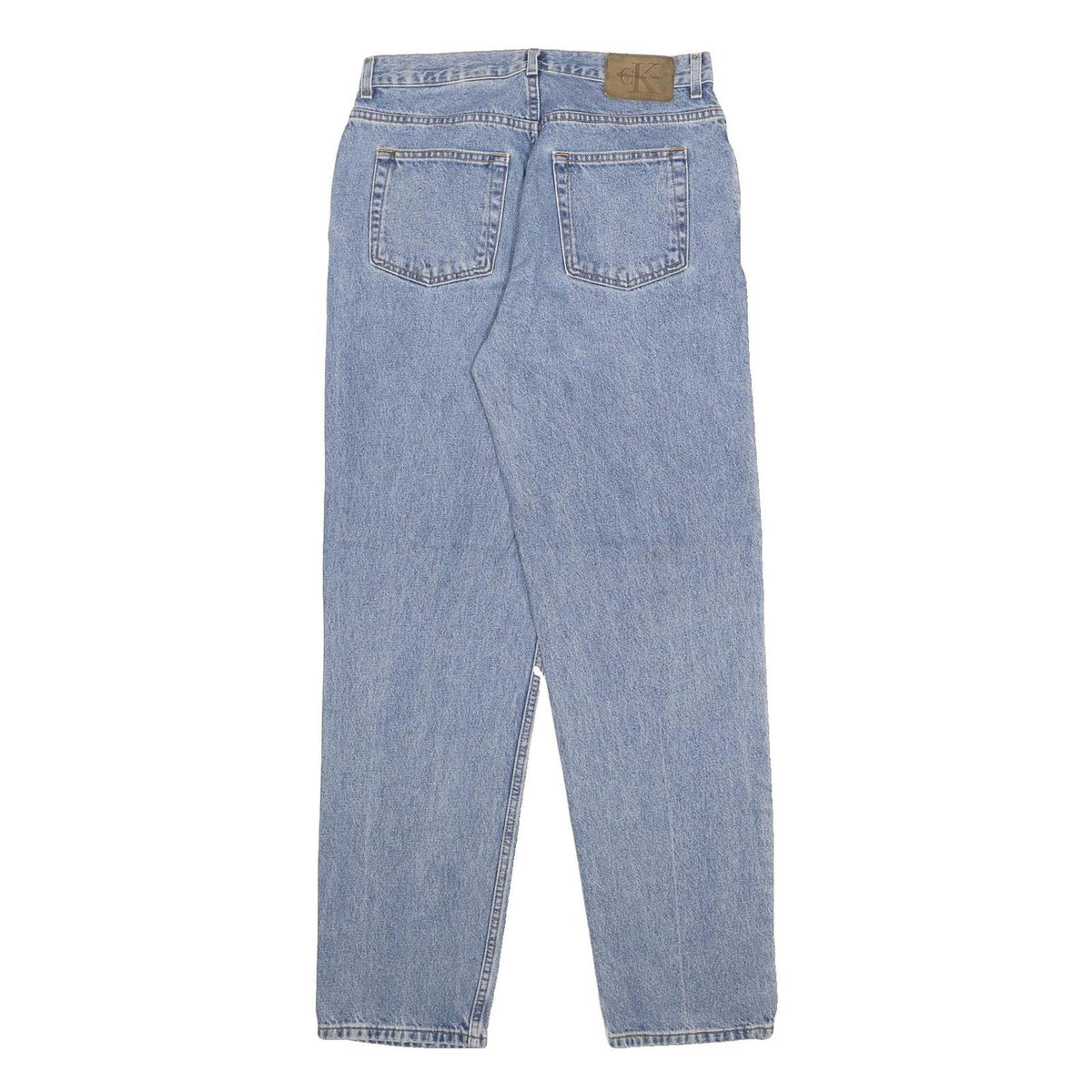 CALVIN KLEIN JEANS Mens Relaxed Blue Denim Light W34 L34 Zip Cotton Jeans